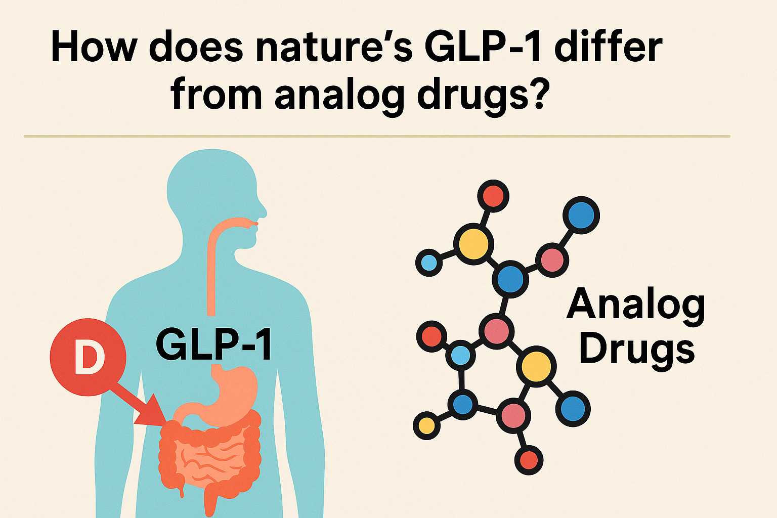 지방세포 성장 메커니즘 4: 자연 GLP-1과 유사체 약물의 차이를 묻다